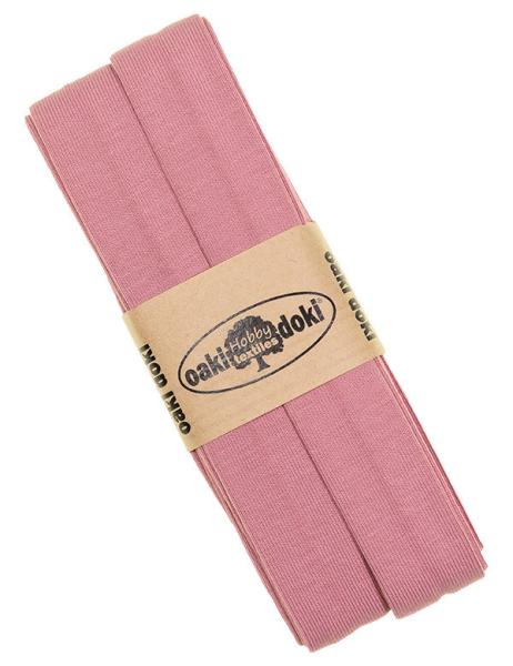 Oaki Doki Jersey Schrägband gefalzt 3m Coupon Altrosa